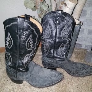 Authentic Tony Lama Black Sueded Boots